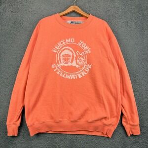 Eskimo‎ Joes Stillwater OK Graphic Sweatshirt Mens XXL Orange Crewneck Pullover